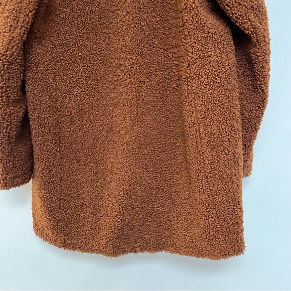 Sam Edelman Shawl Collar Faux Shearling Coat in Cognac Brown Long Teddy XL $240 - Picture 10 of 14